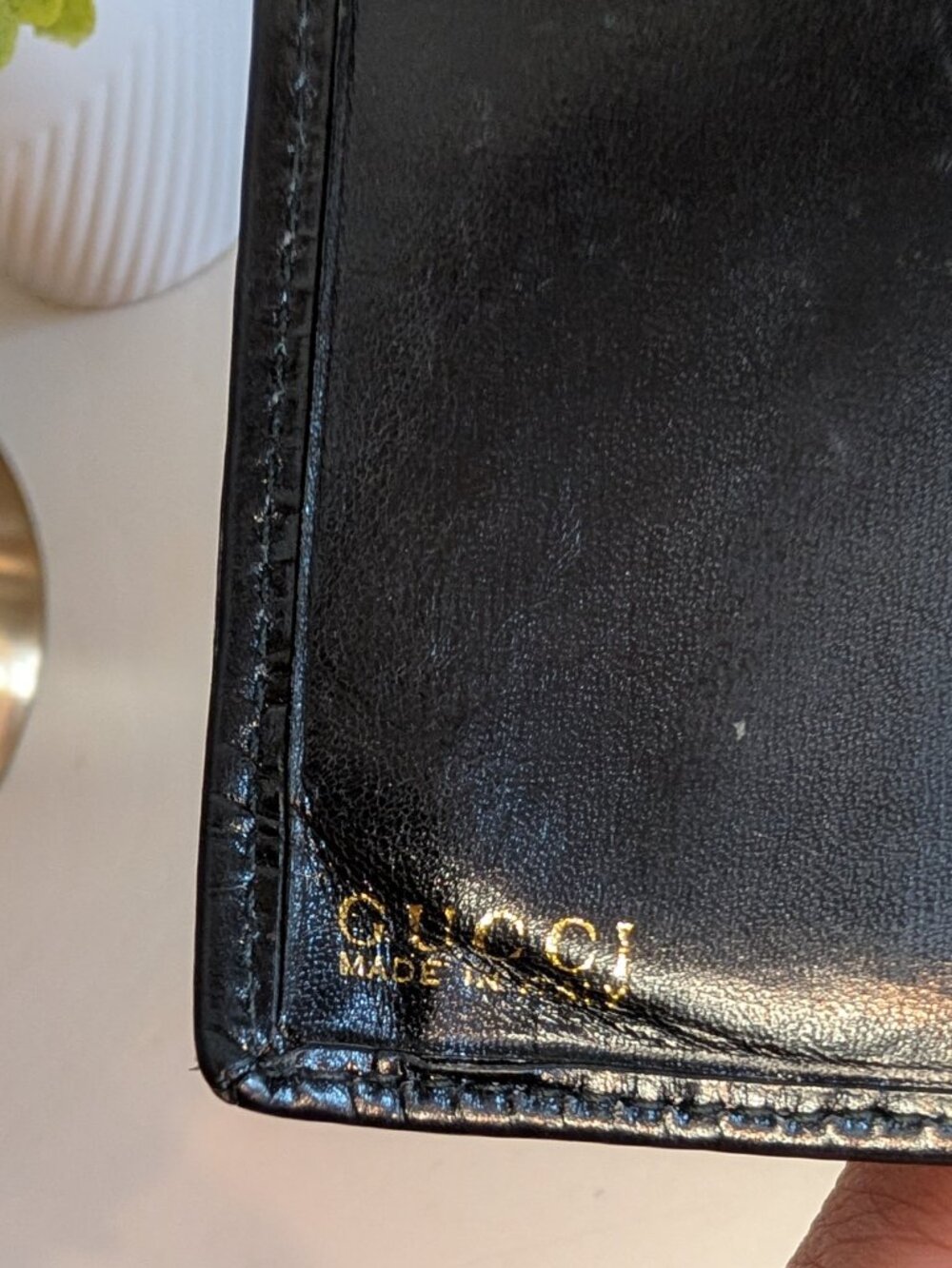 Gucci Vintage Black Calfskin Leather Compact Kiss lock Wallet - EUC! - Picture 7 of 12